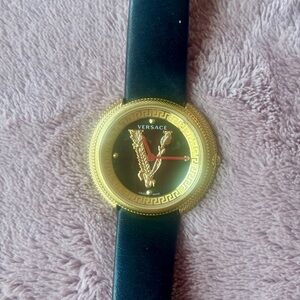 Versace Gold and Black Timepiece